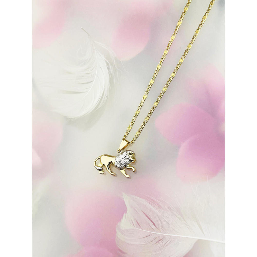 Anhänger Löwe Sternzeichen Tierkreiszeichen Horoskop Kettenanhänger Bicolor Zweifarbig Gold Goldanhänger