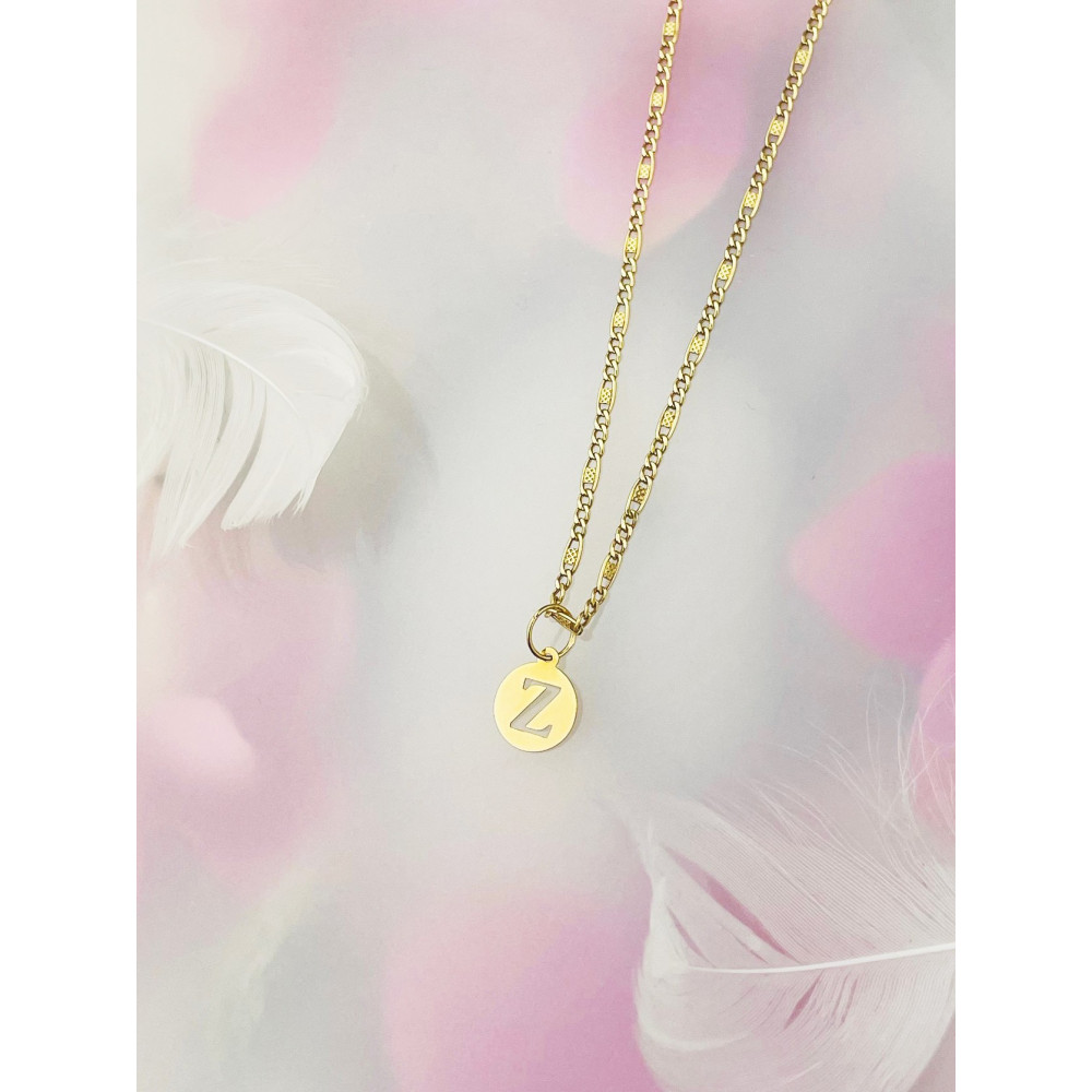 Złoty wisiorek zawieszka literka Z kółko