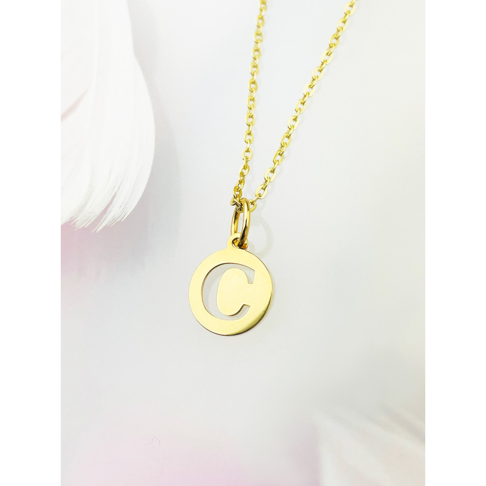 Anhänger Buchstabe C Kettenanhänger Gold Goldanhänger