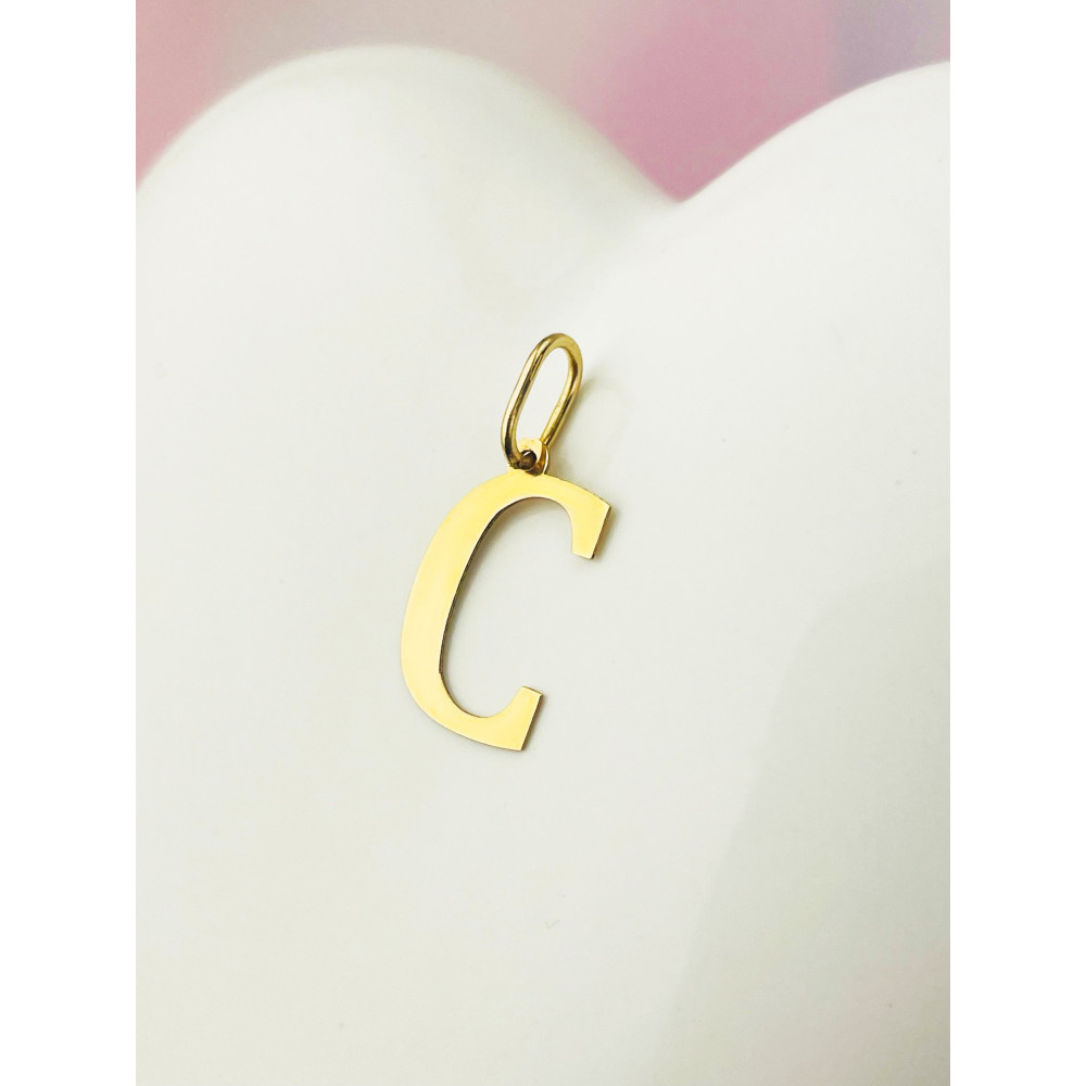 Anhänger Buchstabe C Kettenanhänger Goldanhänger 14KT Gelbgold