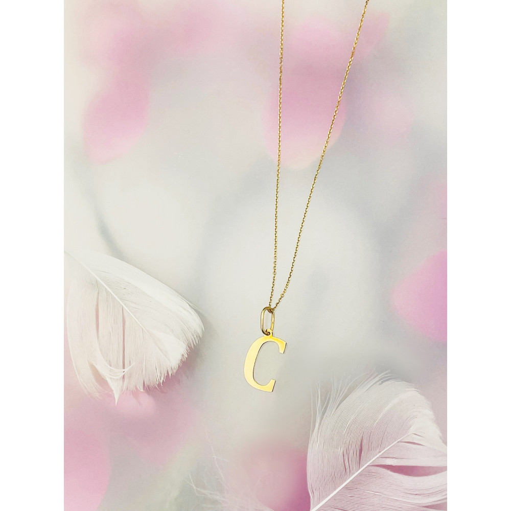 Anhänger Buchstabe C Kettenanhänger Goldanhänger 14KT Gelbgold