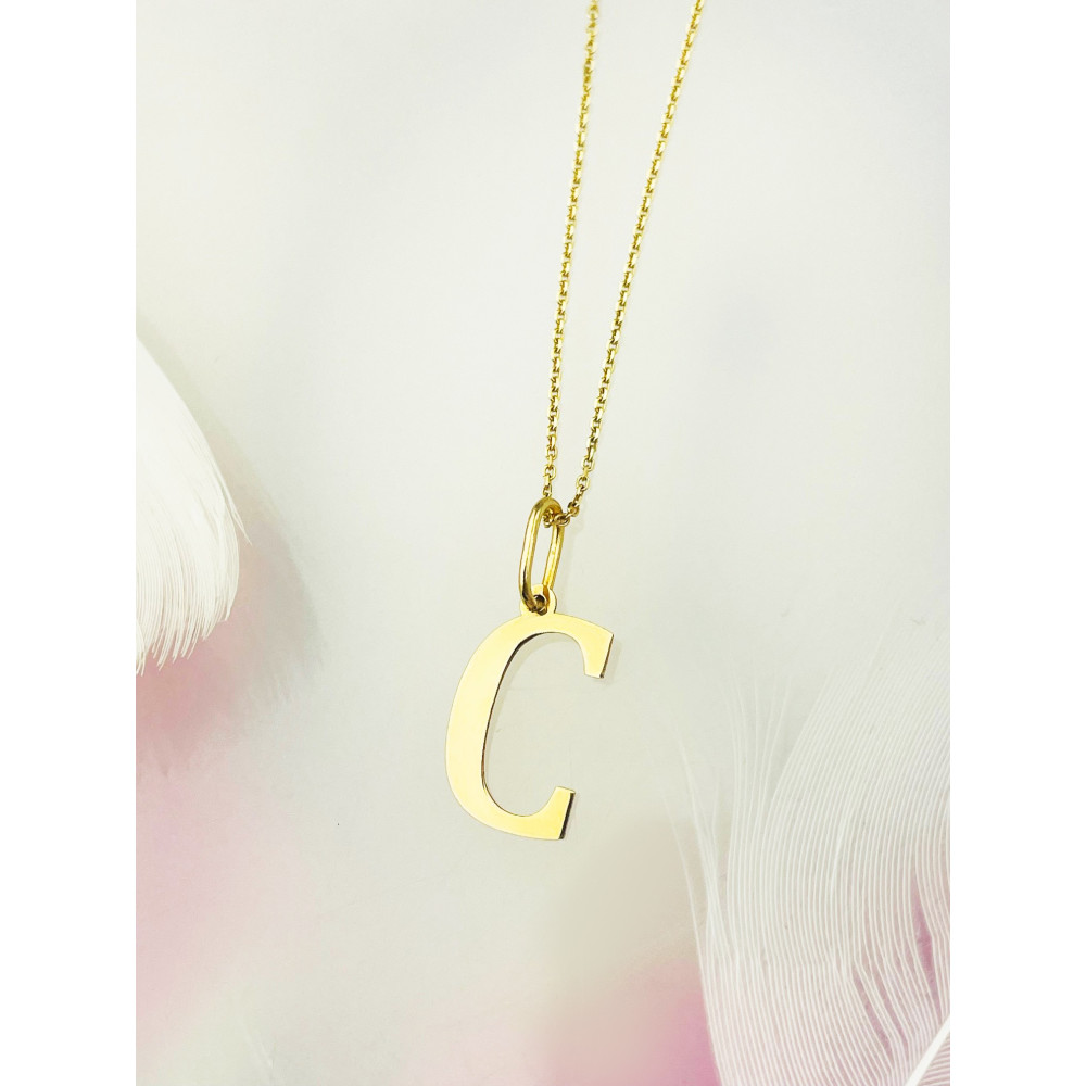 Anhänger Buchstabe C Kettenanhänger Goldanhänger 14KT Gelbgold