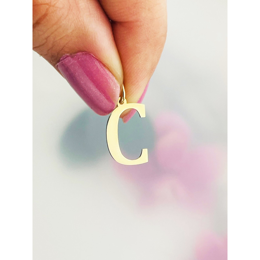 Anhänger Buchstabe C Kettenanhänger Goldanhänger 14KT Gelbgold