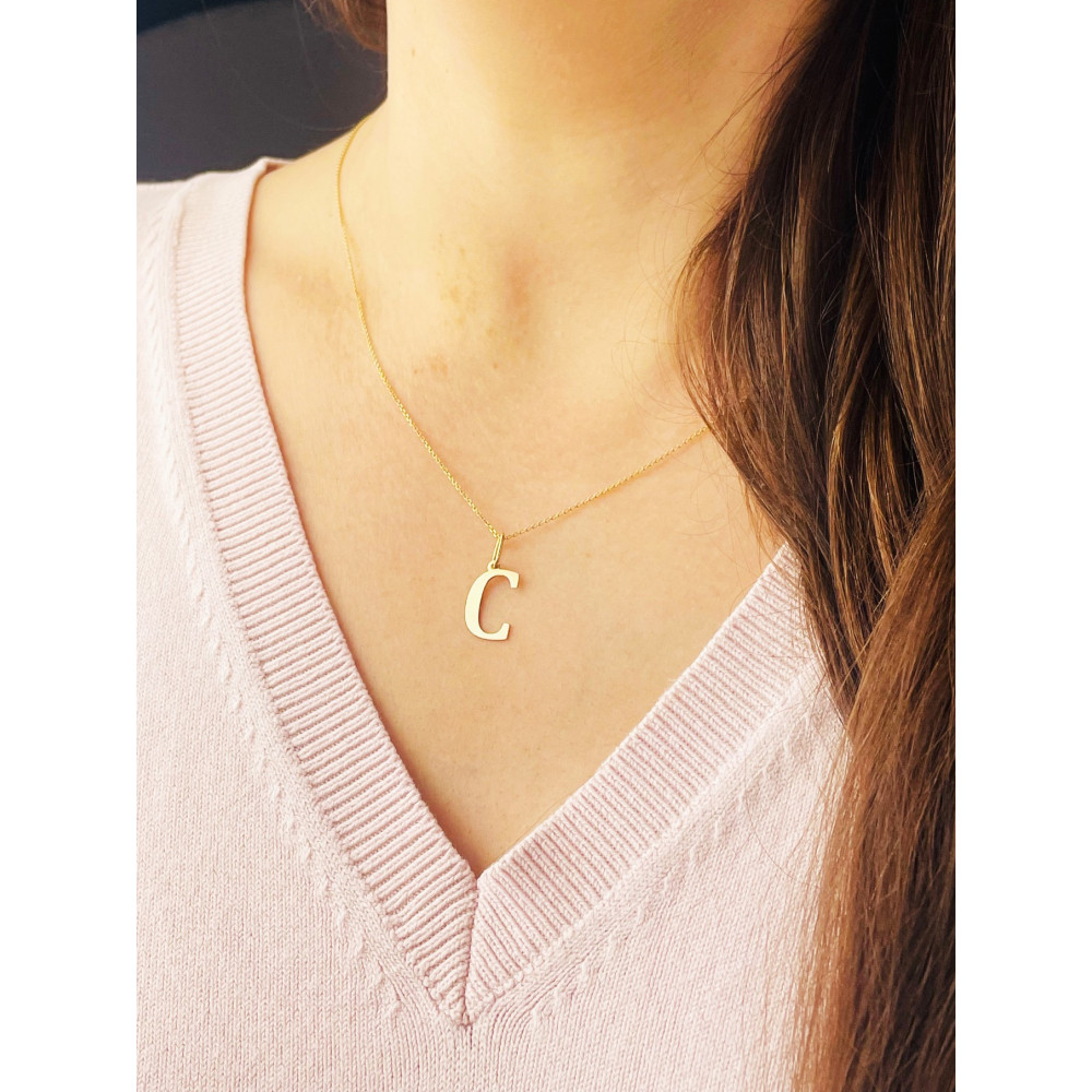 Anhänger Buchstabe C Kettenanhänger Goldanhänger 14KT Gelbgold