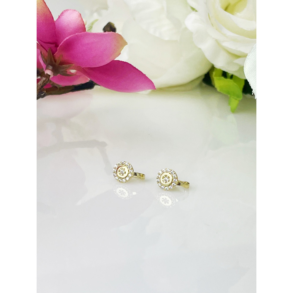 copy of Złote kolczyki kuleczki z cyrkoniami dwukolorowe