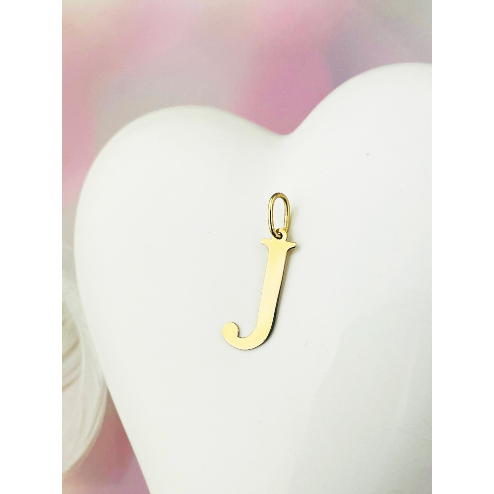 Anhänger Buchstabe J Kettenanhänger Goldanhänger 14KT Gelbgold