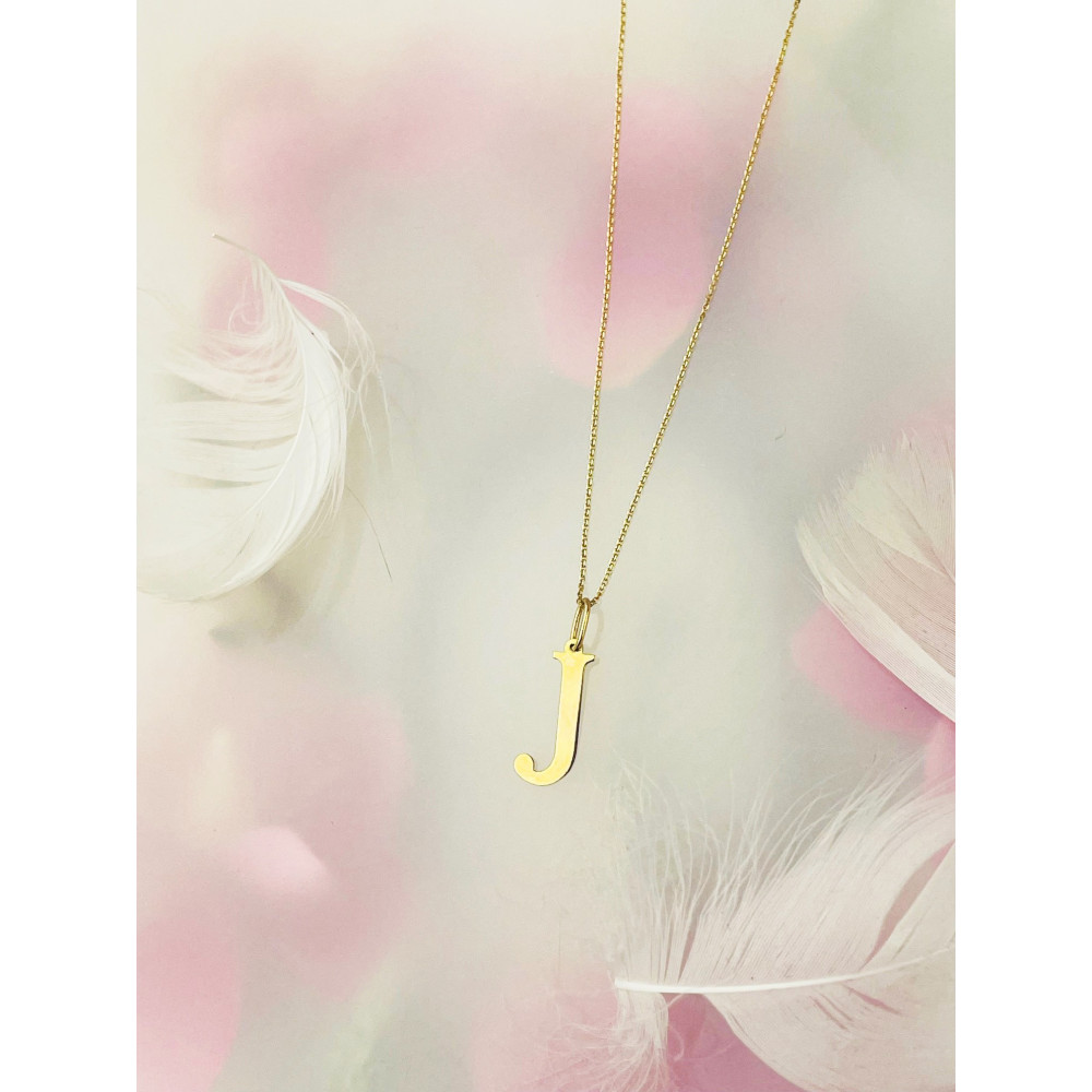 Anhänger Buchstabe J Kettenanhänger Goldanhänger 14KT Gelbgold