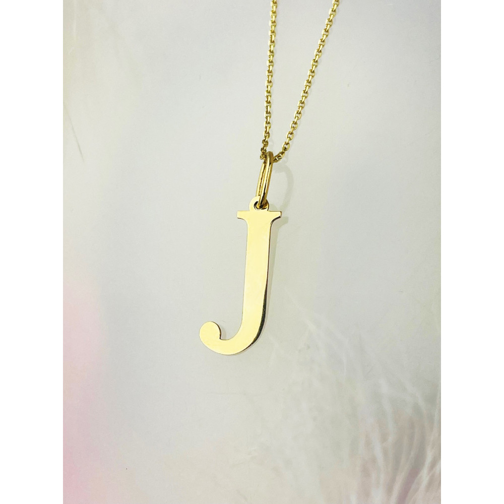 Anhänger Buchstabe J Kettenanhänger Goldanhänger 14KT Gelbgold