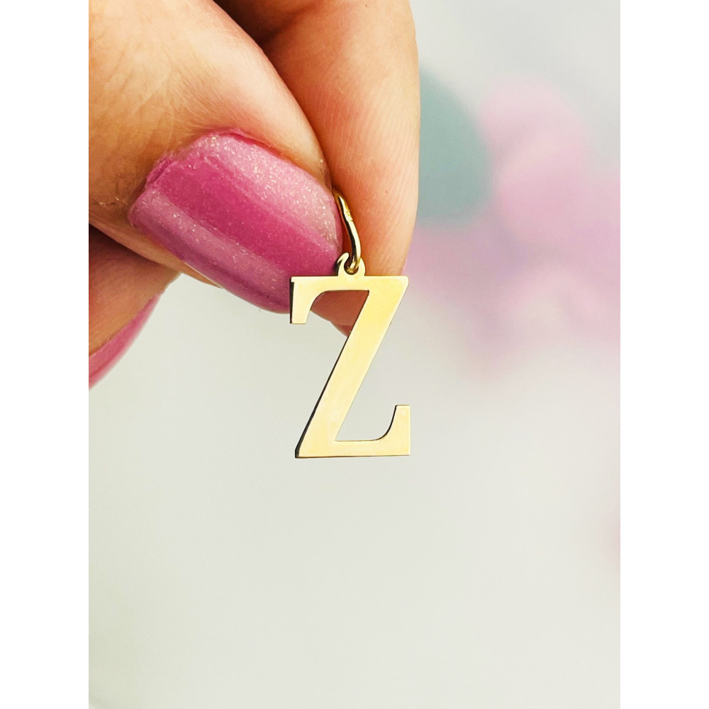 Anhänger Buchstabe Z Kettenanhänger Goldanhänger 14KT Gelbgold