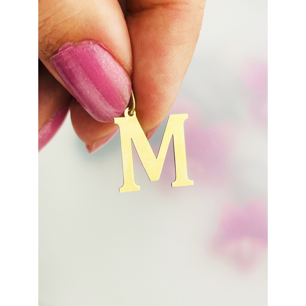 Anhänger Buchstabe M Kettenanhänger Goldanhänger 14KT Gelbgold
