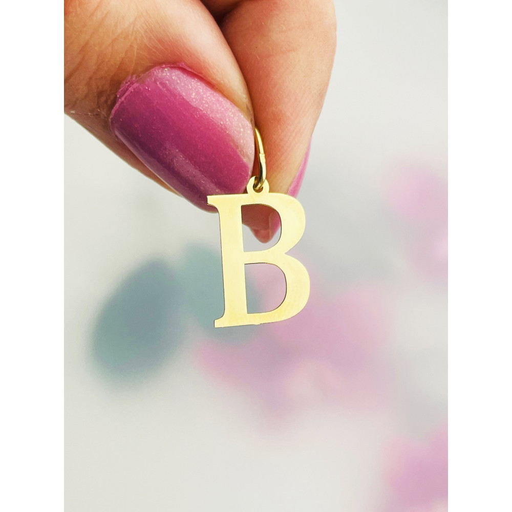 Anhänger Buchstabe B Kettenanhänger Goldanhänger 14KT Gelbgold