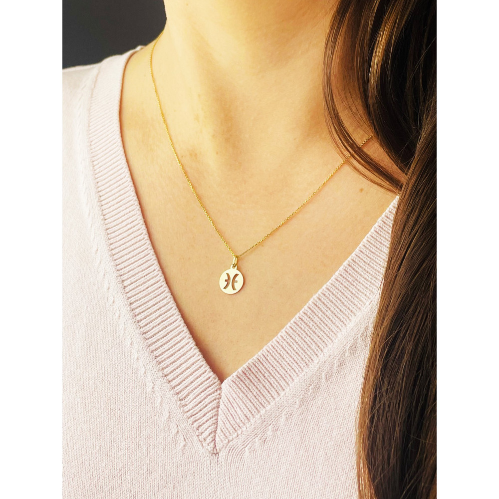 Goldanhänger Gelbgold  Sternzeichen Tierkreiszeichen  Fische Horoskop Kettenanhänger