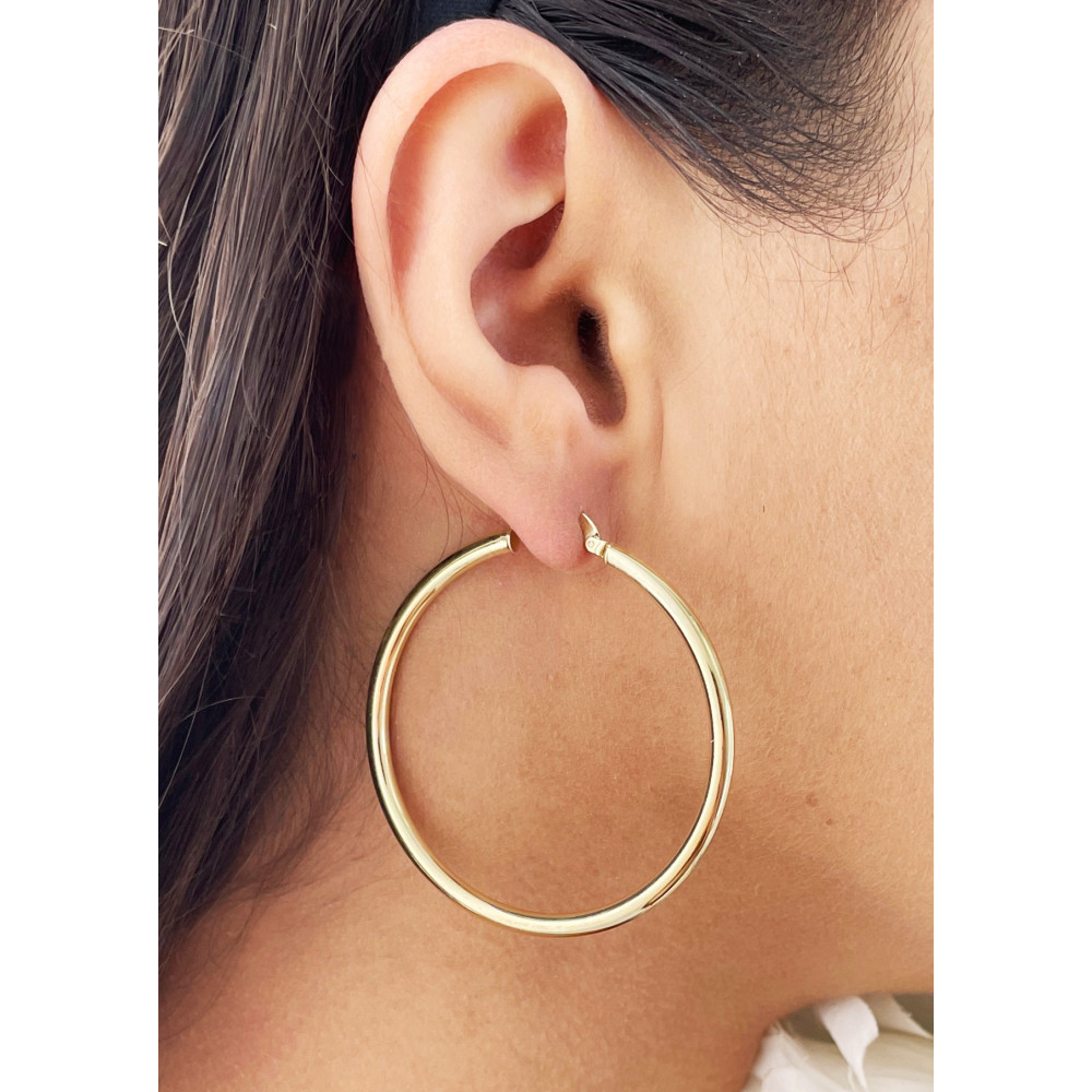 Creolen Ohrringe Ohrhänger Ohrstecker Ohrschmuck Gelbgold Paar 585er 14kt