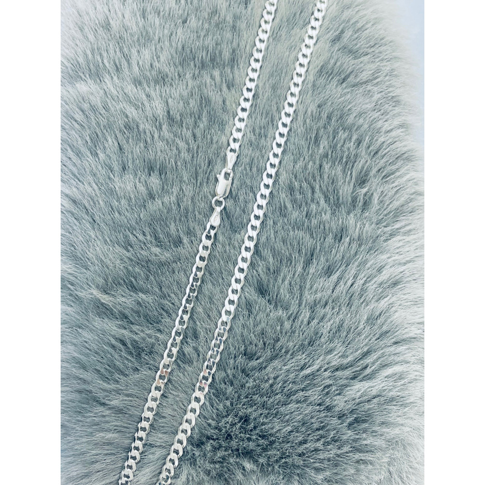 Srebrny łańcuszek szeroka pancerka