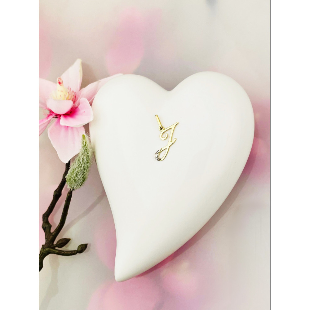 Złoty wisiorek zawieszka literka J