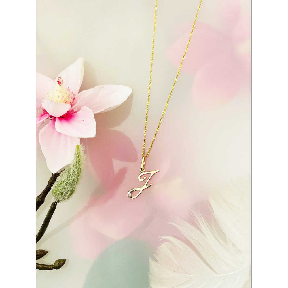 Złoty wisiorek zawieszka literka J