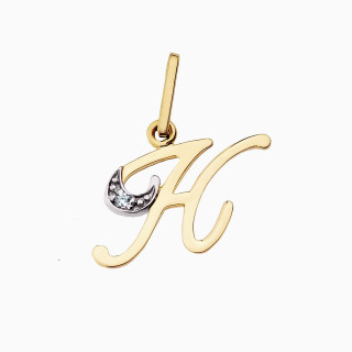 Anhänger Buchstabe H Goldanhänger 14KT Gelbgold