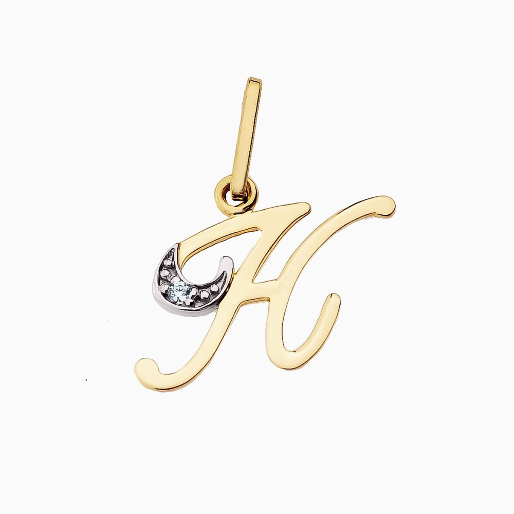 Anhänger Buchstabe H Goldanhänger 14KT Gelbgold