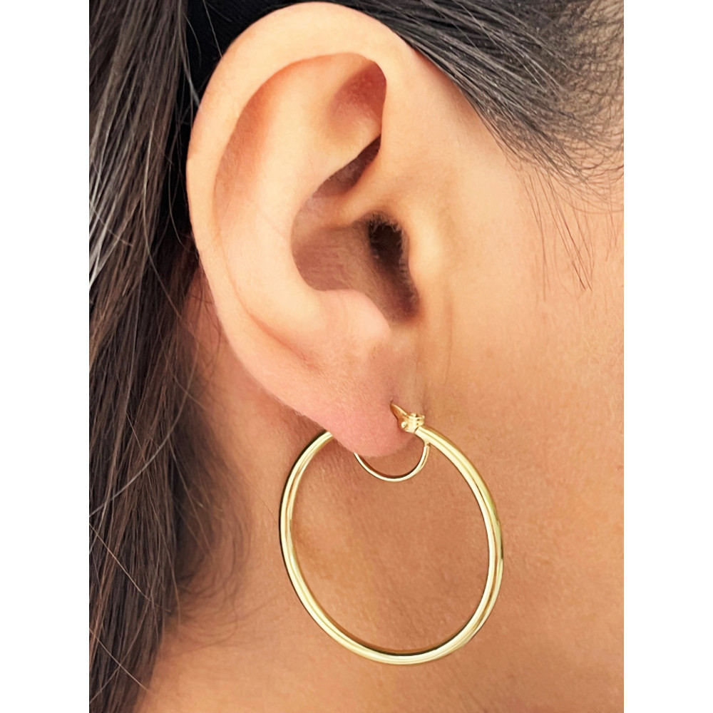 Creolen Ohrringe Ohrhänger Ohrstecker Ohrschmuck Gelbgold Paar 585er 14kt