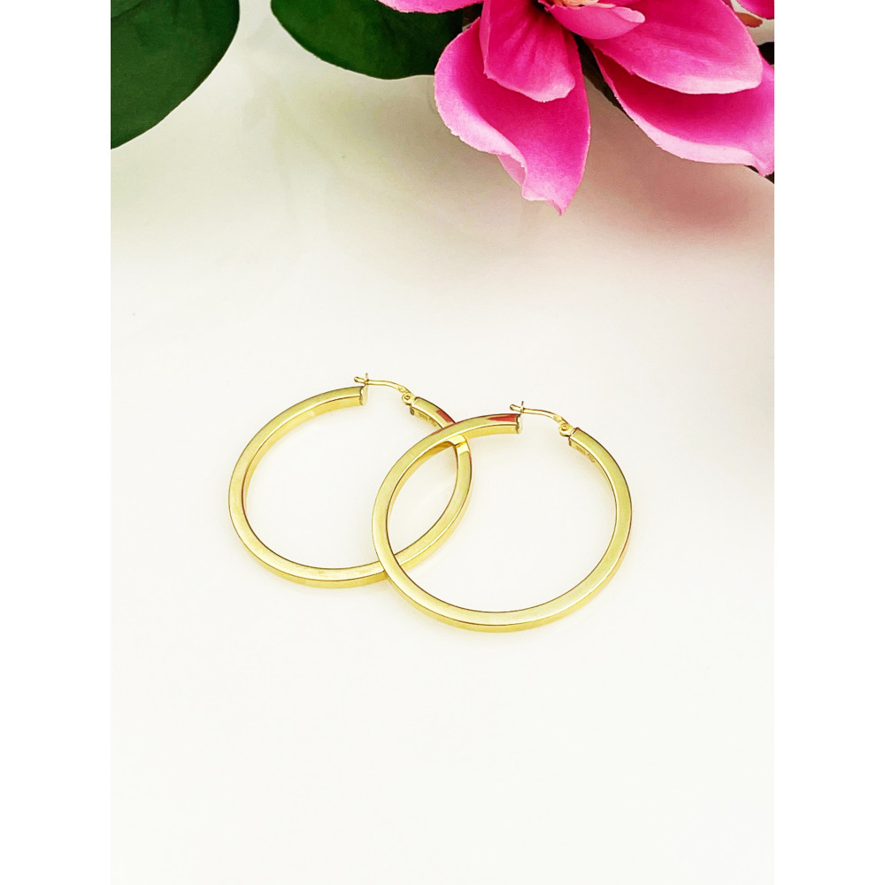 Creolen Ohrringe Ohrhänger Ohrstecker Ohrschmuck Gelbgold Paar 585er 14kt