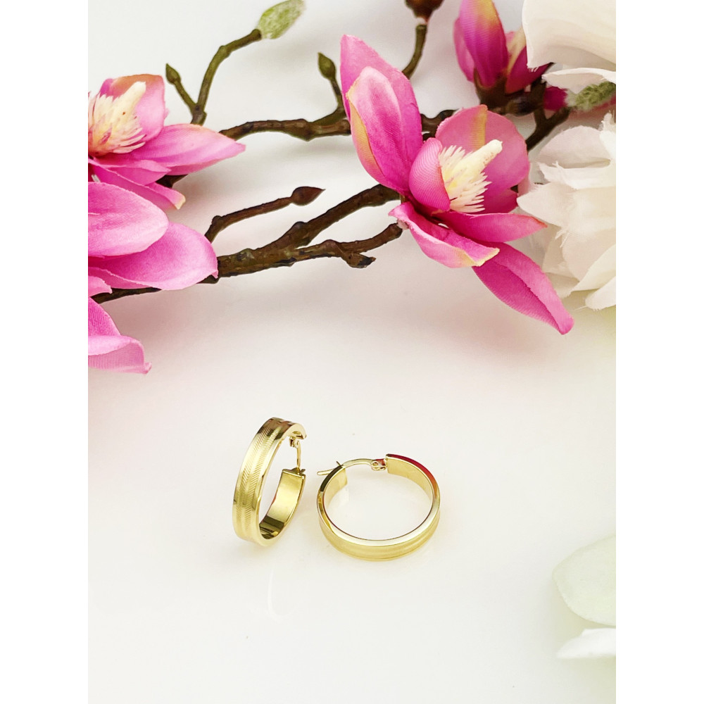 Creolen Ohrringe Ohrhänger Ohrstecker Ohrschmuck Gelbgold Paar 585er 14kt