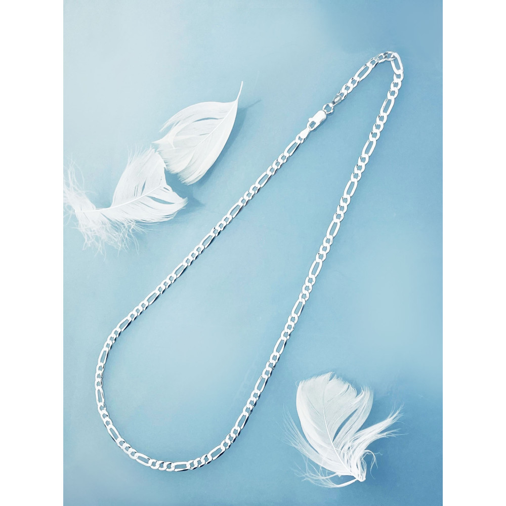 Srebrny łańcuszek szeroki figaro