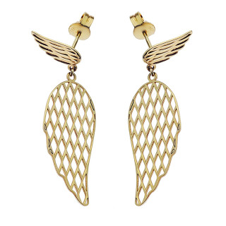 Gold Ohrringe Flügel Ohrhänger Ohrstecker Ohrschmuck Gelbgold