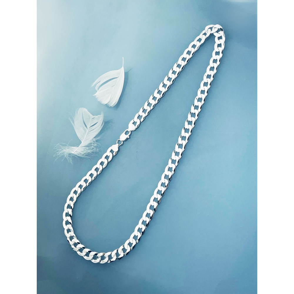 Srebrny łańcuszek łańcuch szeroki masywny pancerka