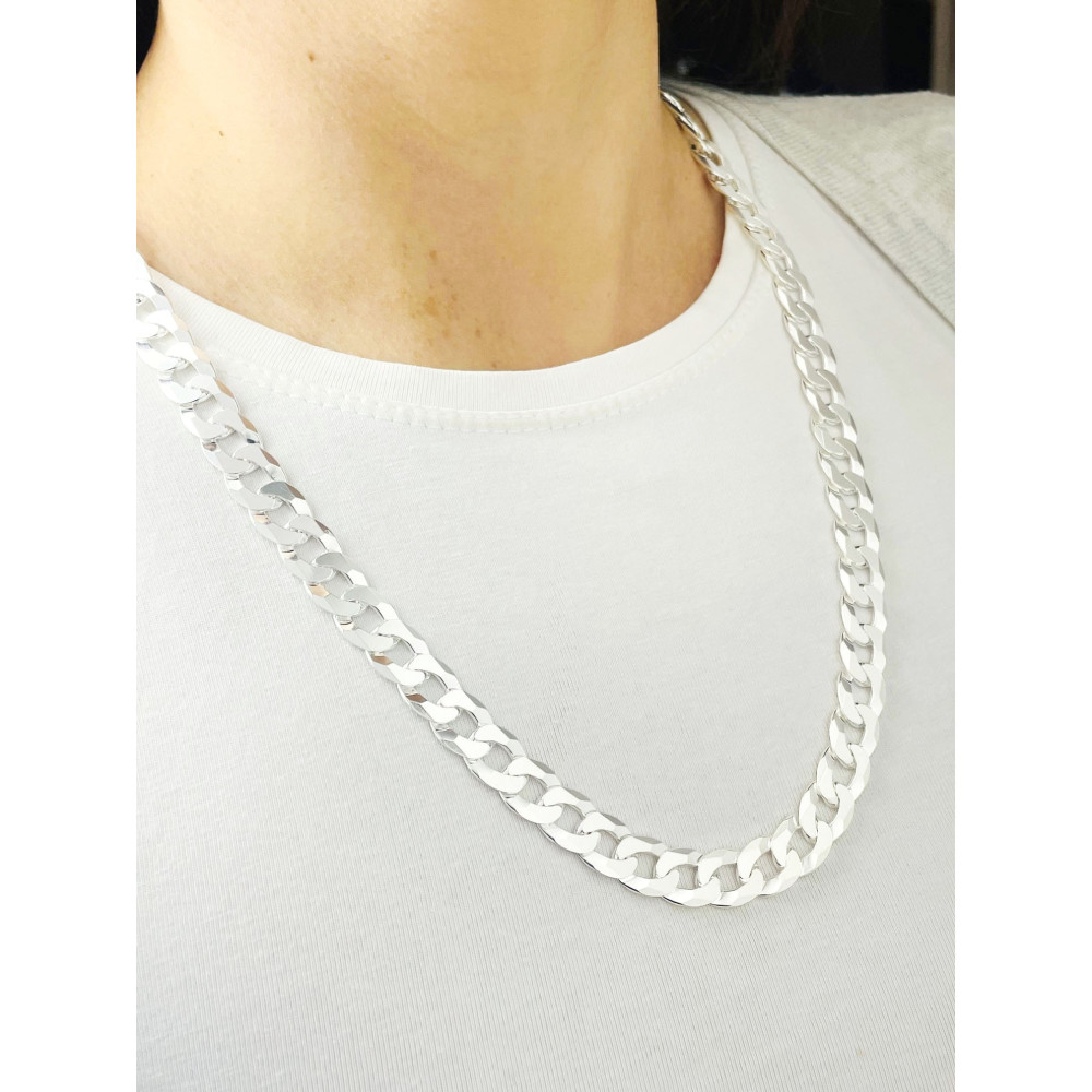 Srebrny łańcuszek łańcuch szeroki masywny pancerka