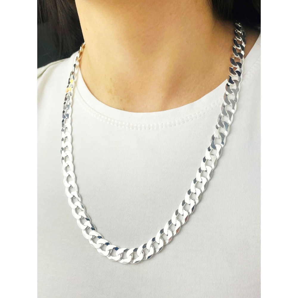 Srebrny łańcuszek łańcuch szeroki masywny pancerka