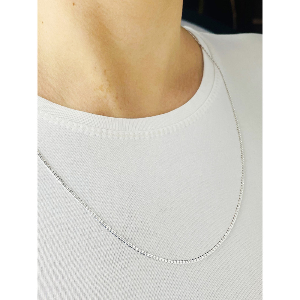 Srebrny łańcuszek długi pancerka