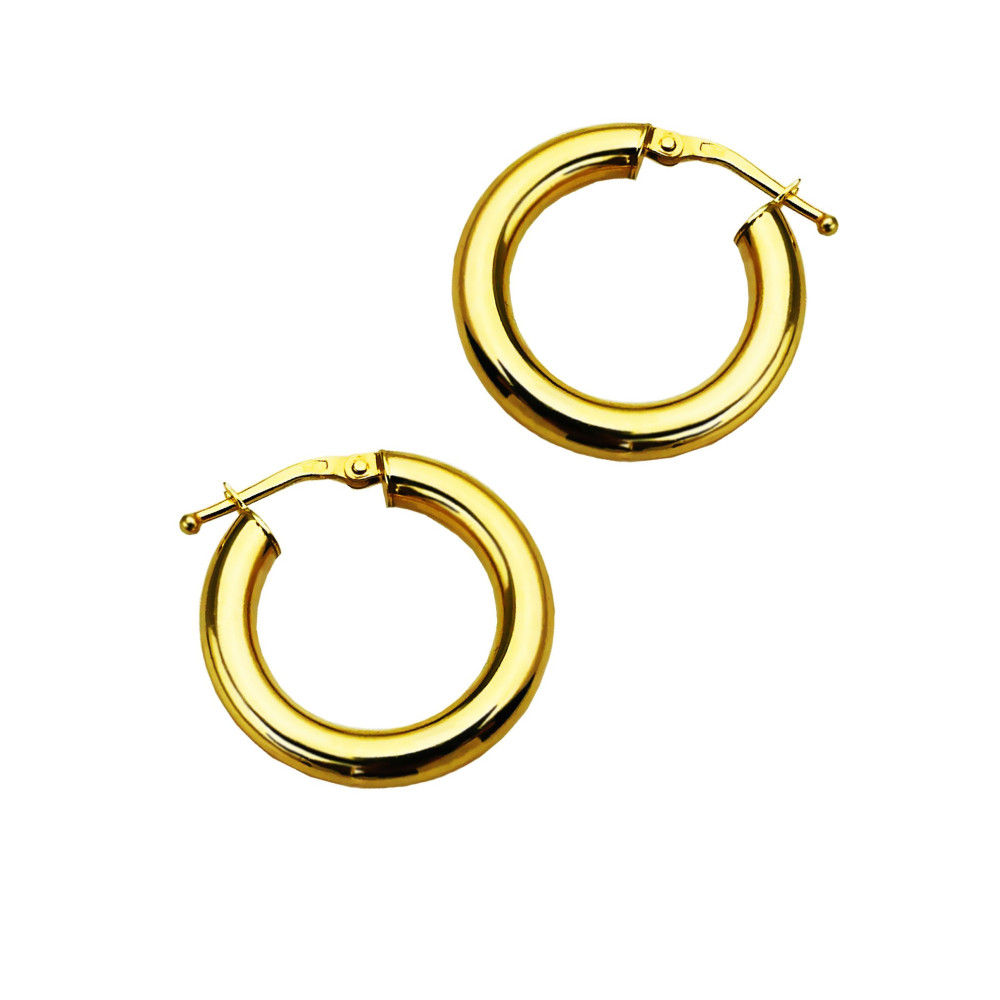 Kreis Creolen Ohrringe Ohrhänger Ohrstecker Ohrschmuck Paar Gelbgold 585er 14KT