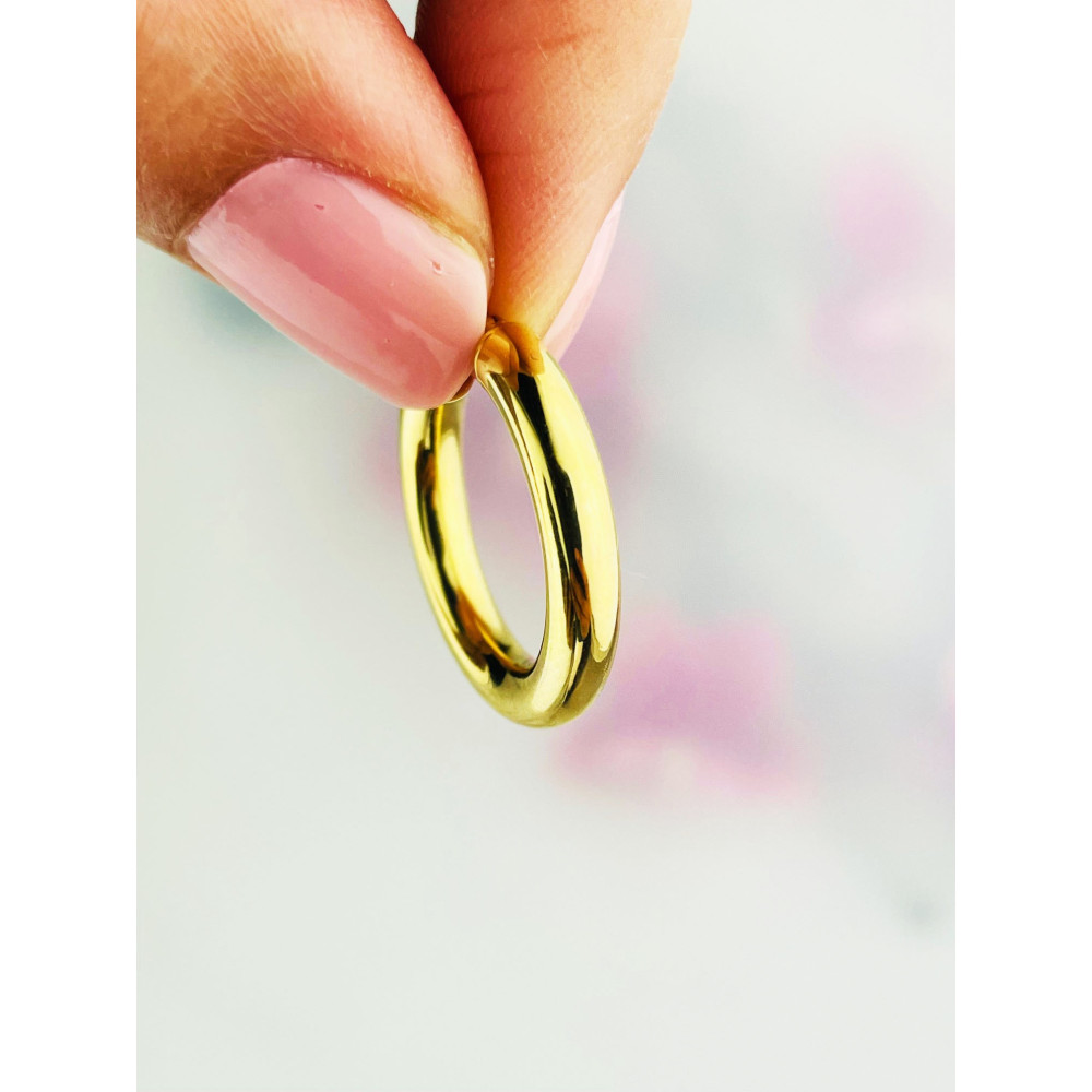 Kreis Creolen Ohrringe Ohrhänger Ohrstecker Ohrschmuck Paar Gelbgold 585er 14KT