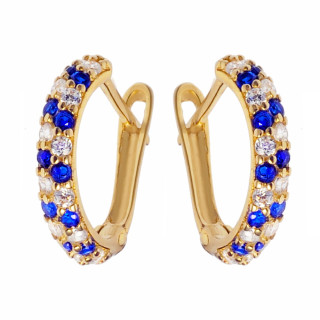 Złote kolczyki przecinki z cyrkoniami