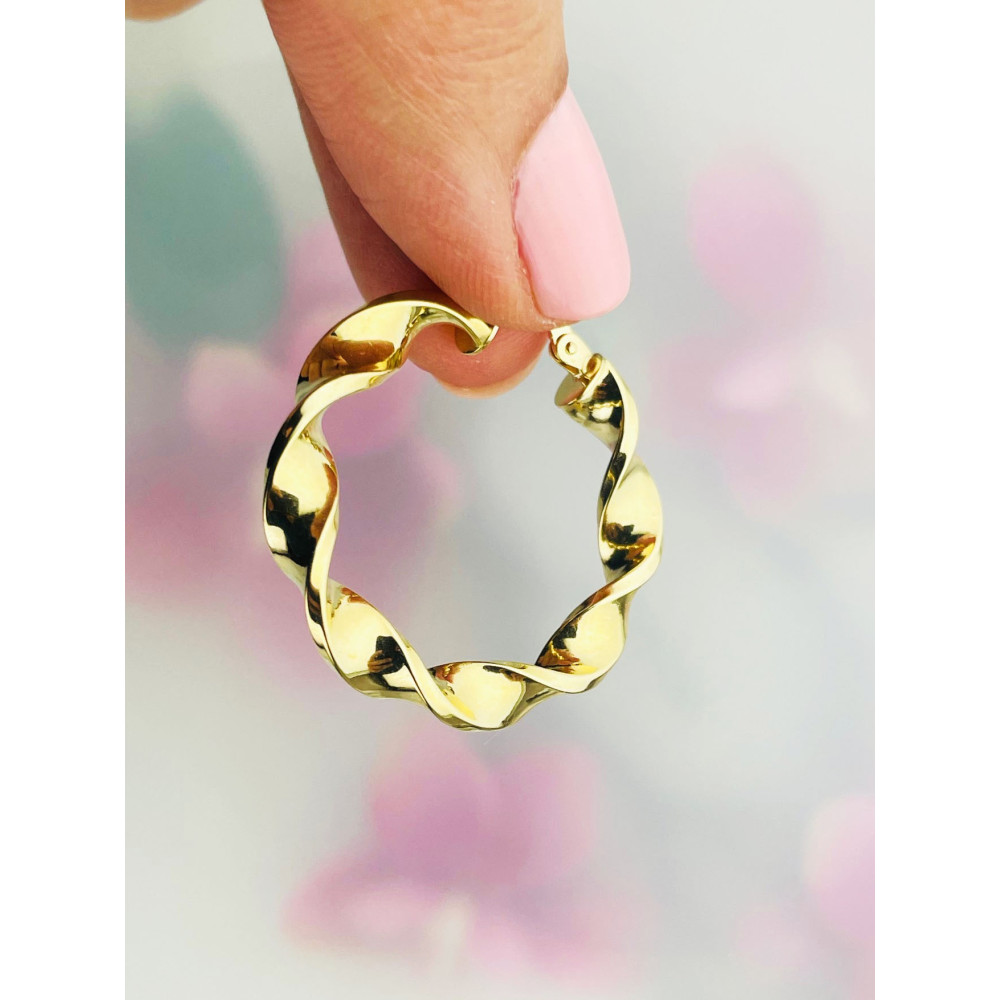 Kreis Creolen Ohrringe Ohrhänger Ohrstecker Ohrschmuck Paar Gelbgold 585er 14KT