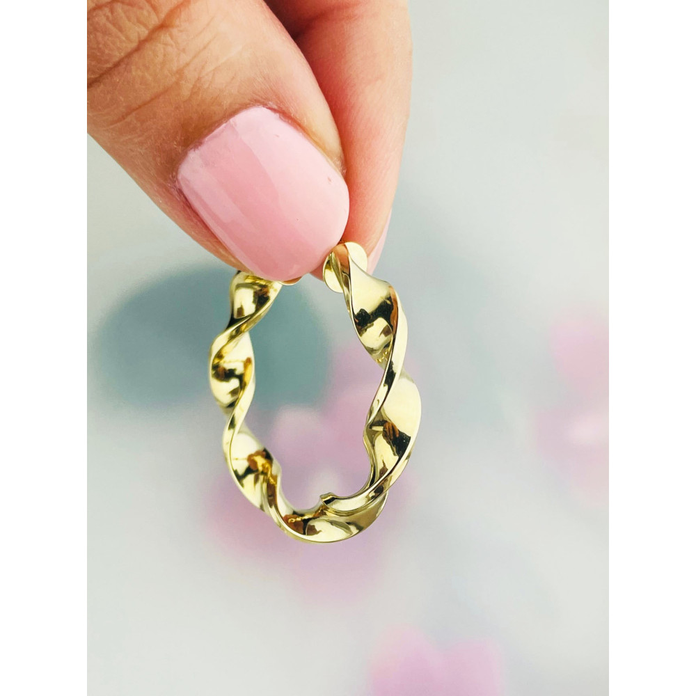 copy of Złote kolczyki kuleczki z cyrkoniami dwukolorowe