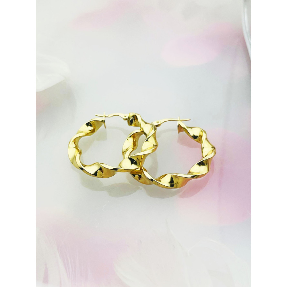 copy of Złote kolczyki kuleczki z cyrkoniami dwukolorowe