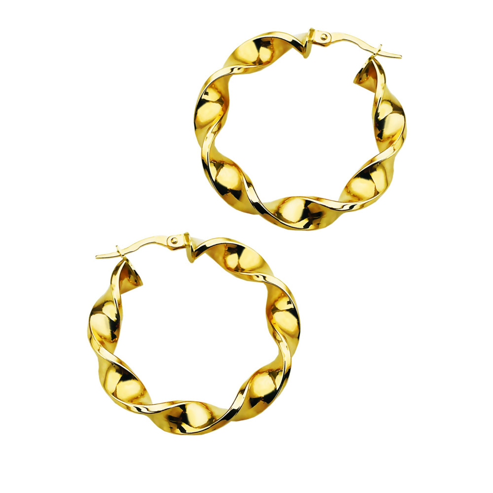 Kreis Creolen Ohrringe Ohrhänger Ohrstecker Ohrschmuck Paar Gelbgold 585er 14KT