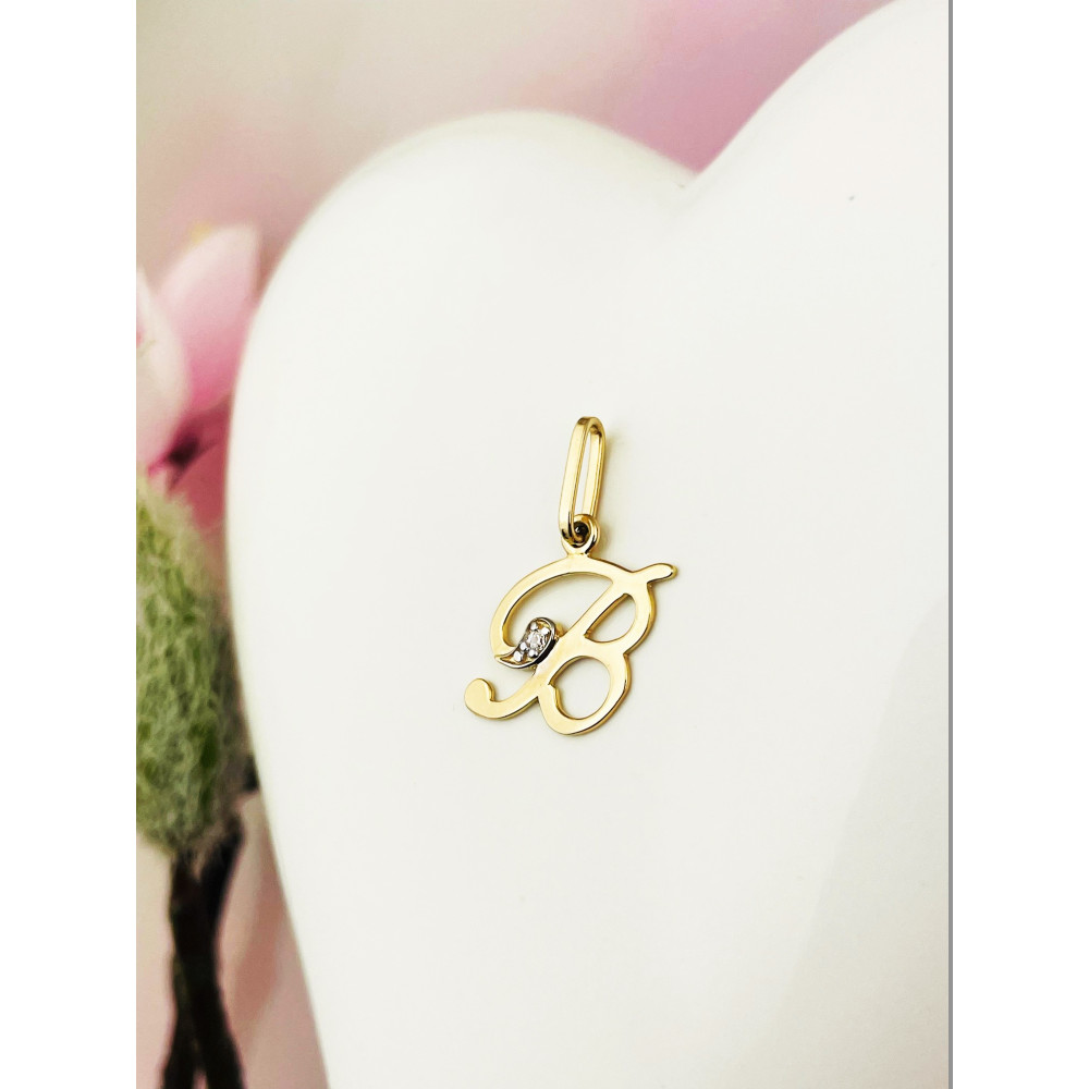 Anhänger Buchstabe B Kettenanhänger Goldanhänger Gelbgold
