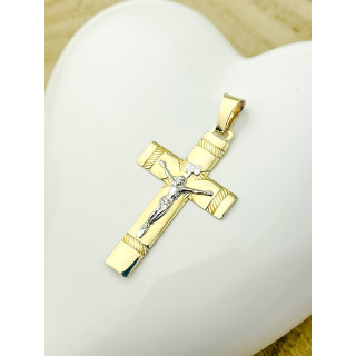 Goldanhänger Gold Anhänger Kreuz mit Jesus Goldkreuz Erstkommunion Gelbgold 585er 14KT