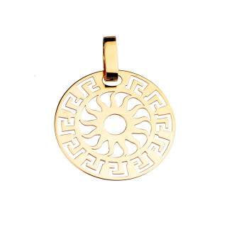 Anhänger Kreis Sonne Meander Muster Kettenanhänger Gelbgold Goldanhänger 585er 14KT