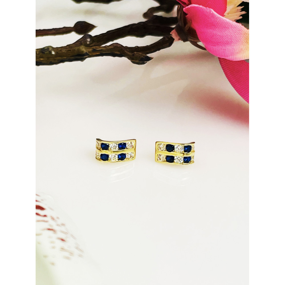 copy of Złote kolczyki przecinki z cyrkoniami