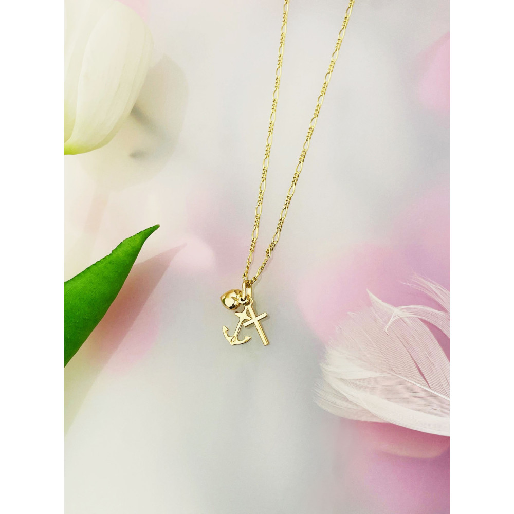 Anhänger Gelbgold Glaube Liebe Hoffnung Herz Kreuz Anker