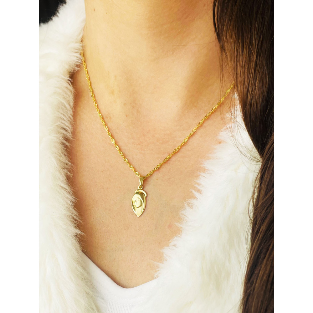 Złoty Medalik Zawieszka Matka Boska Madonna Komunia Chrzest