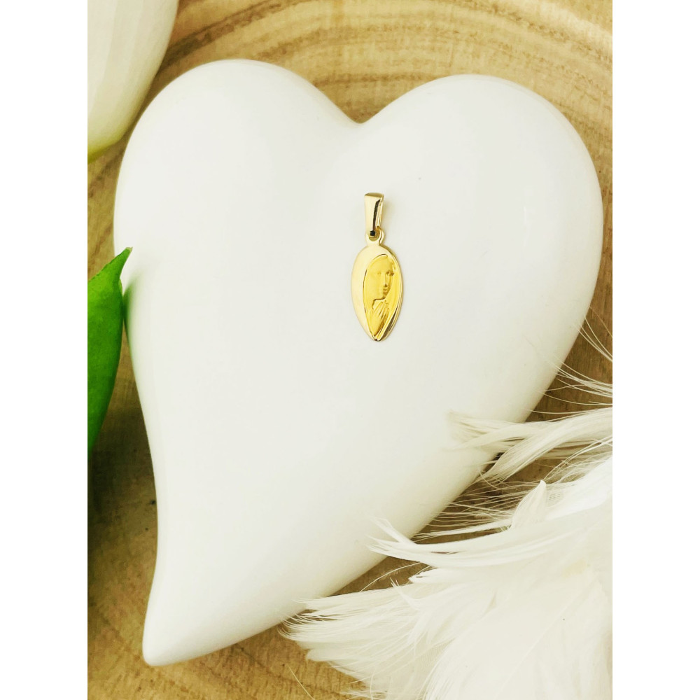 Złoty Medalik Zawieszka Matka Boska Madonna Komunia Chrzest