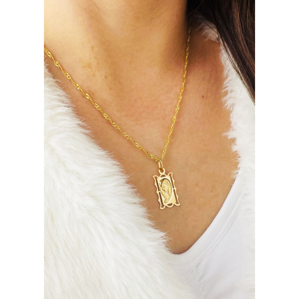 Anhänger Madonna Maria Kettenanhänger Gelbgold Goldanhänger Erstkommunion Taufe 333er 8KT