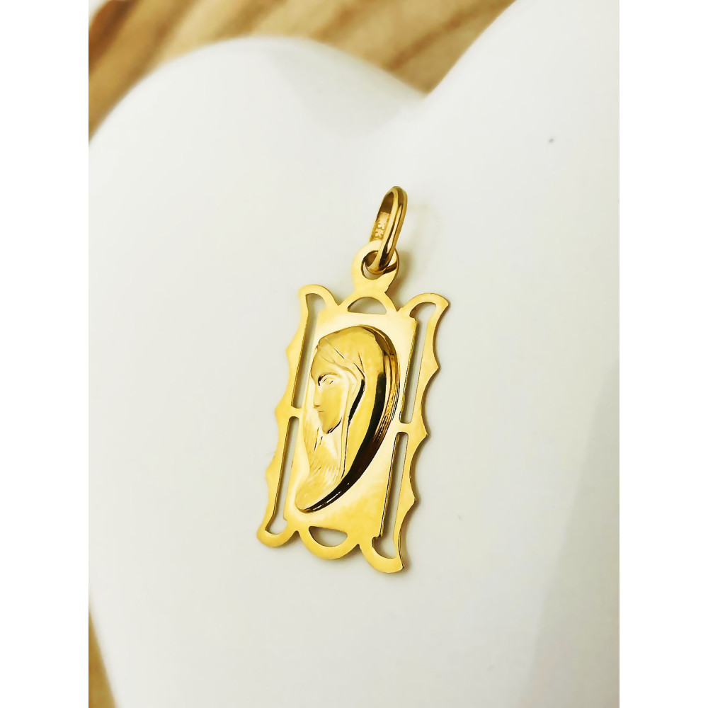 Anhänger Madonna Maria Kettenanhänger Gelbgold Goldanhänger Erstkommunion Taufe 333er 8KT
