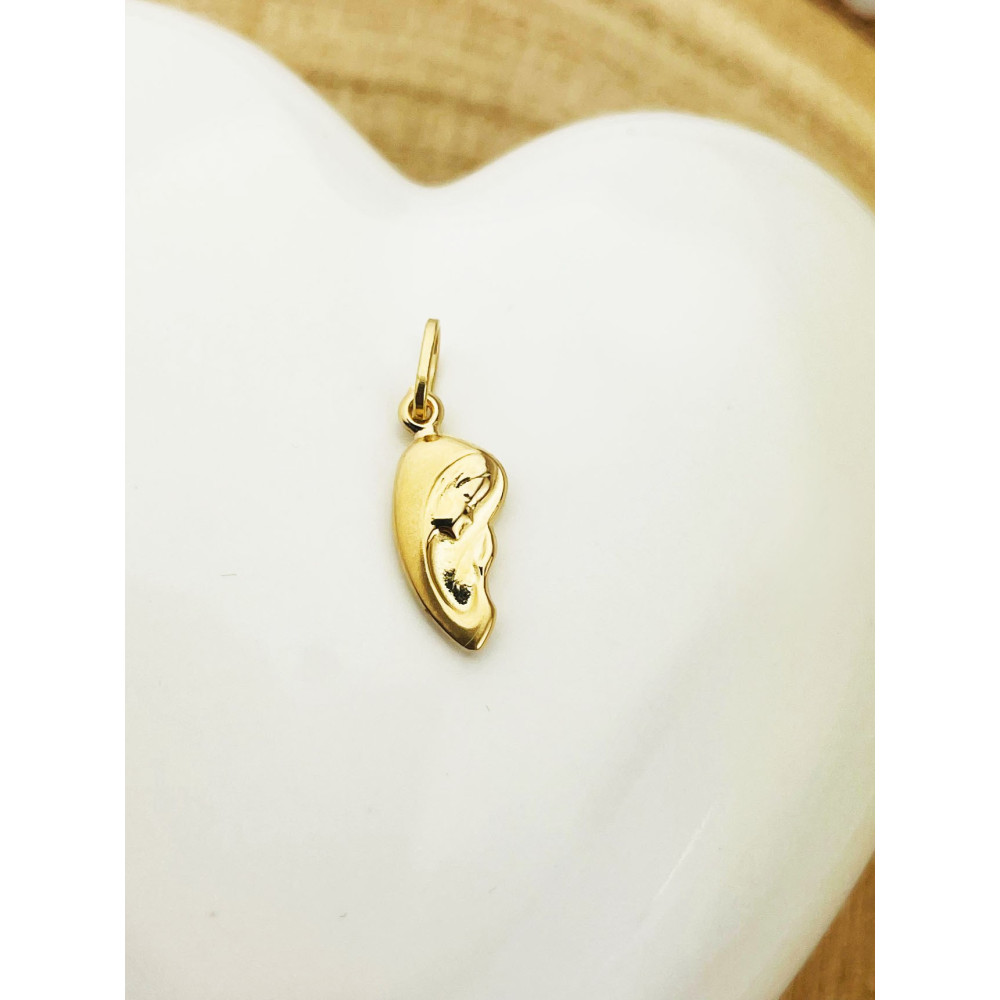 Złoty Medalik Zawieszka Matka Boska Madonna Komunia Chrzest