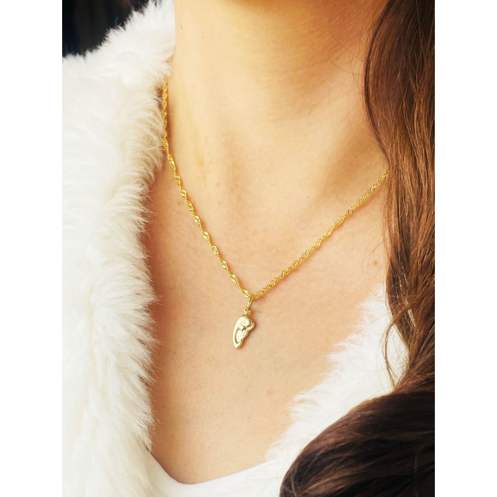 Anhänger Madonna Maria Kettenanhänger Gelbgold Goldanhänger Erstkommunion Taufe 585er 14KT