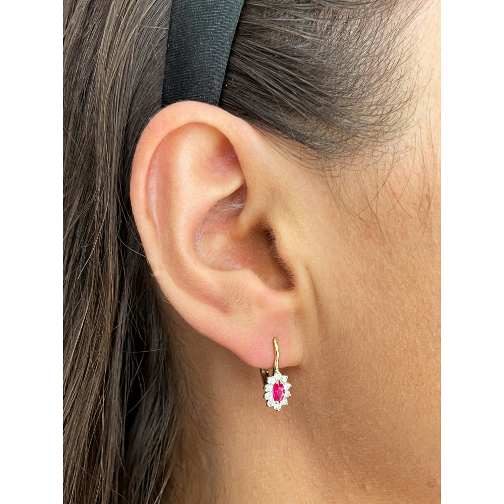 copy of Złote kolczyki kuleczki z cyrkoniami dwukolorowe